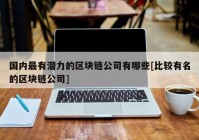 国内最有潜力的区块链公司有哪些[比较有名的区块链公司]